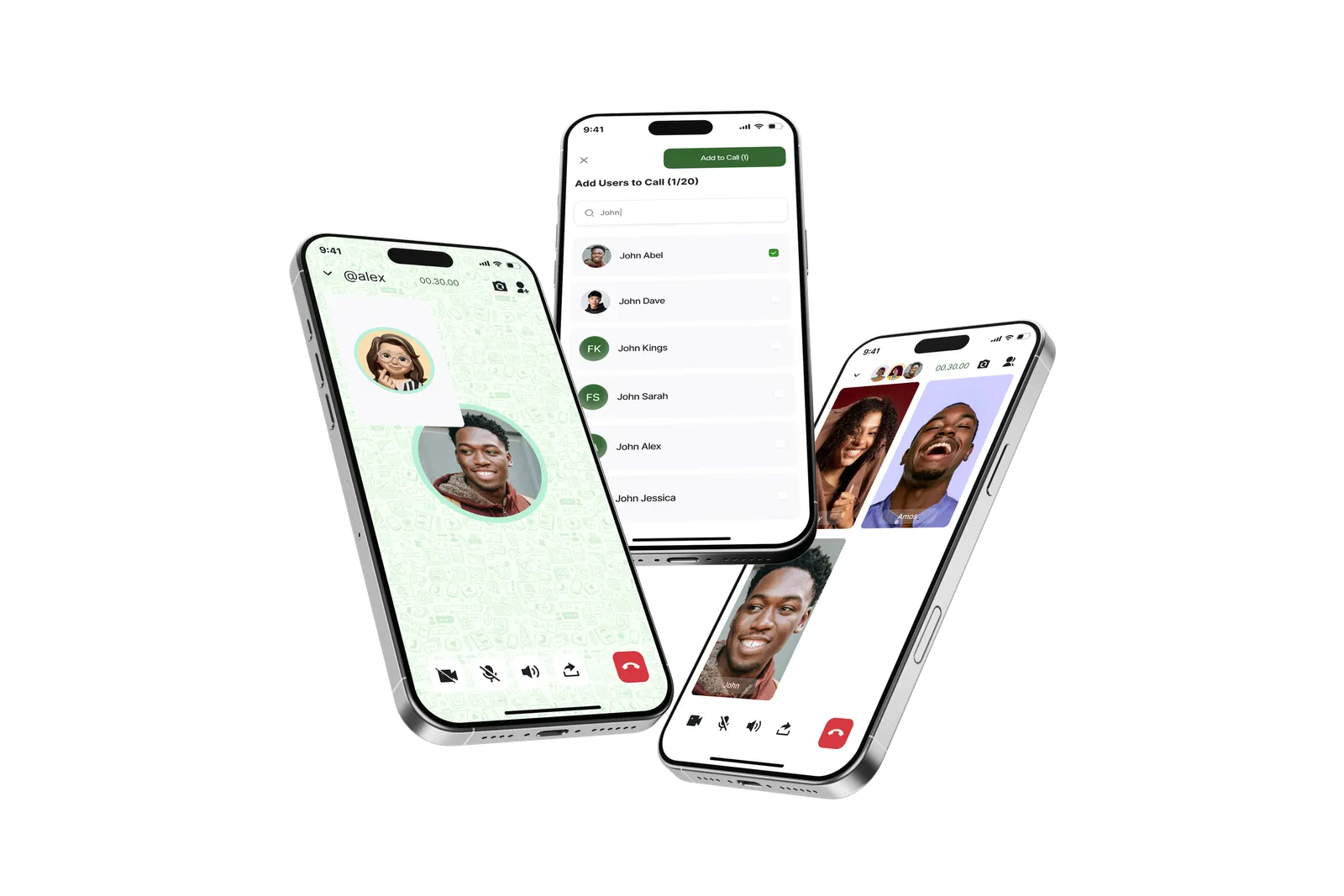 Phones showing Chilink free audio and video calls